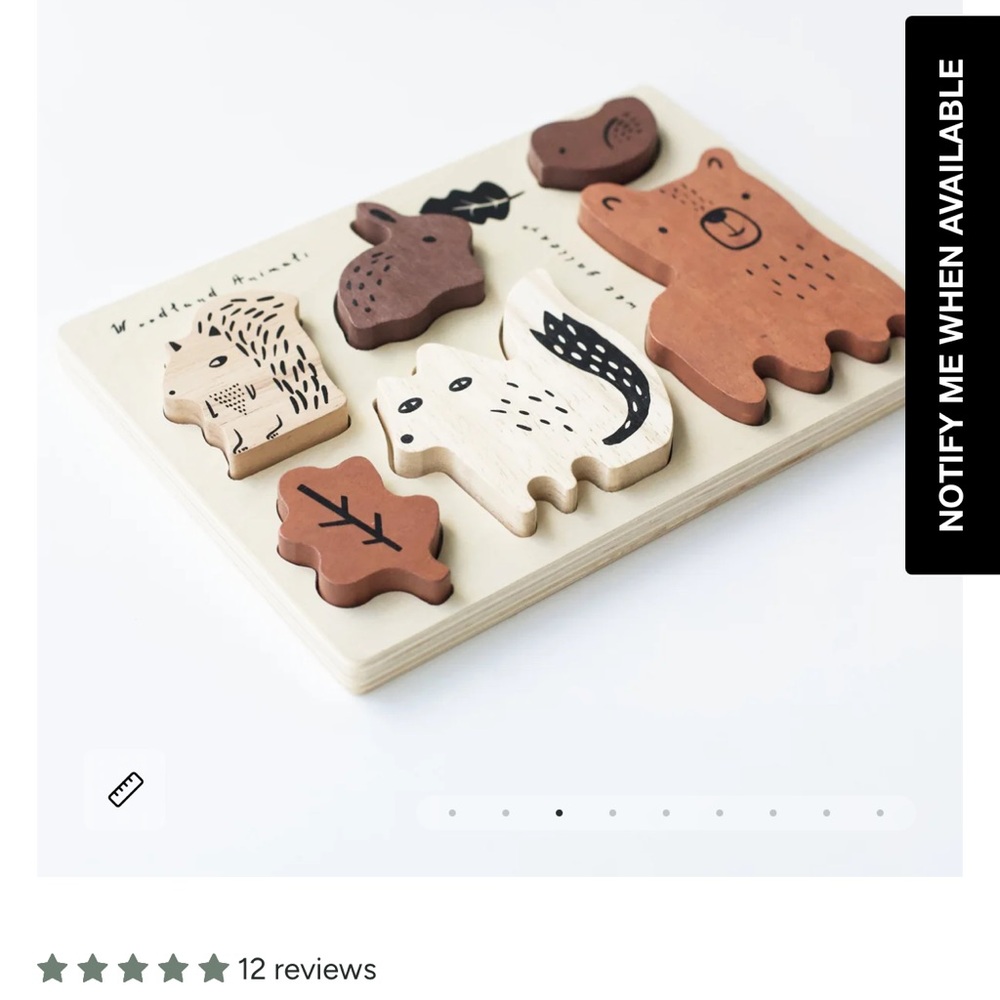 Natural wood and non toxic pant Woodland Animal Puzzle by weegallery